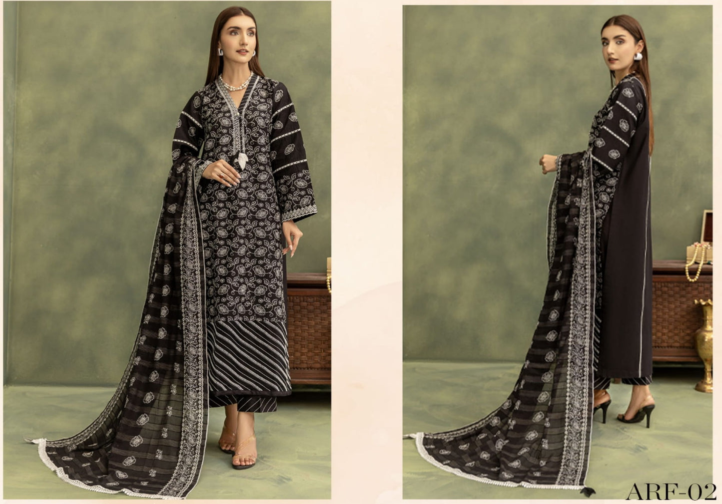 ARFA UNSTITCHED 3 PCS EMBROIDERED COLLECTION
