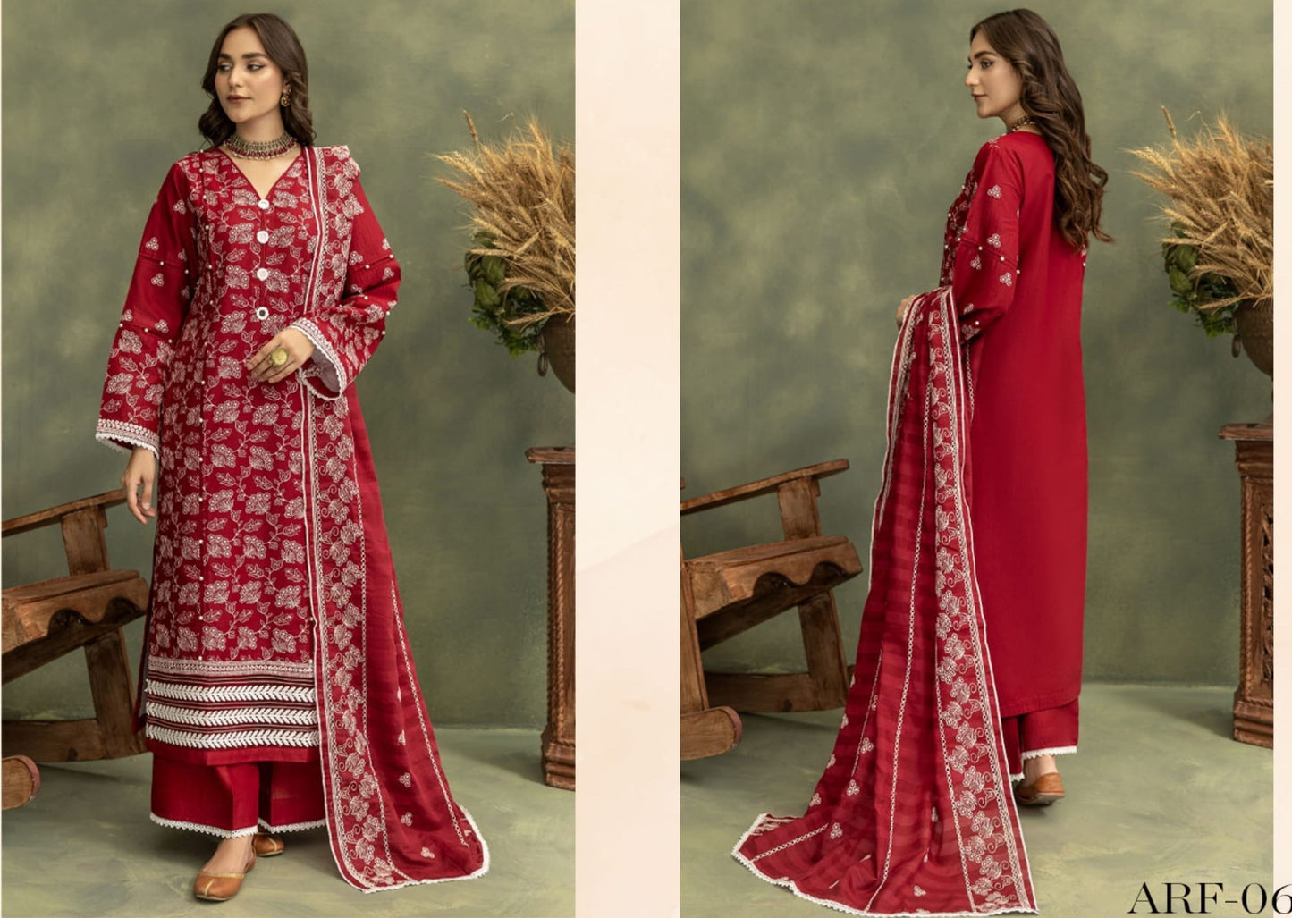 ARFA UNSTITCHED 3 PCS EMBROIDERED COLLECTION