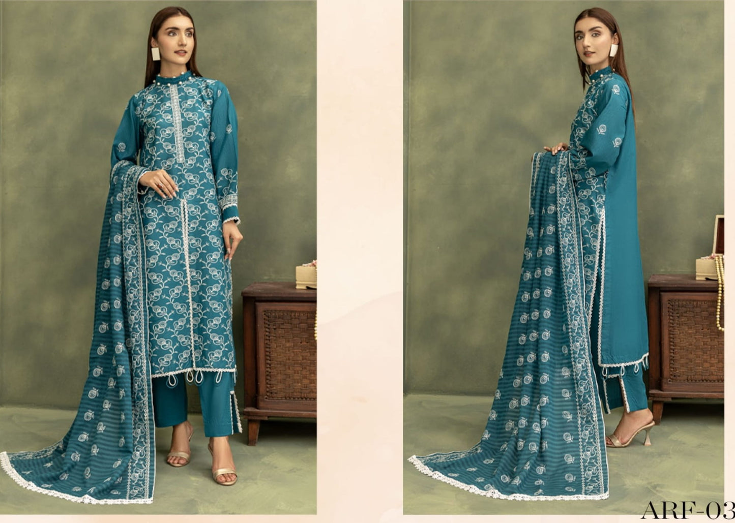 ARFA UNSTITCHED 3 PCS EMBROIDERED COLLECTION